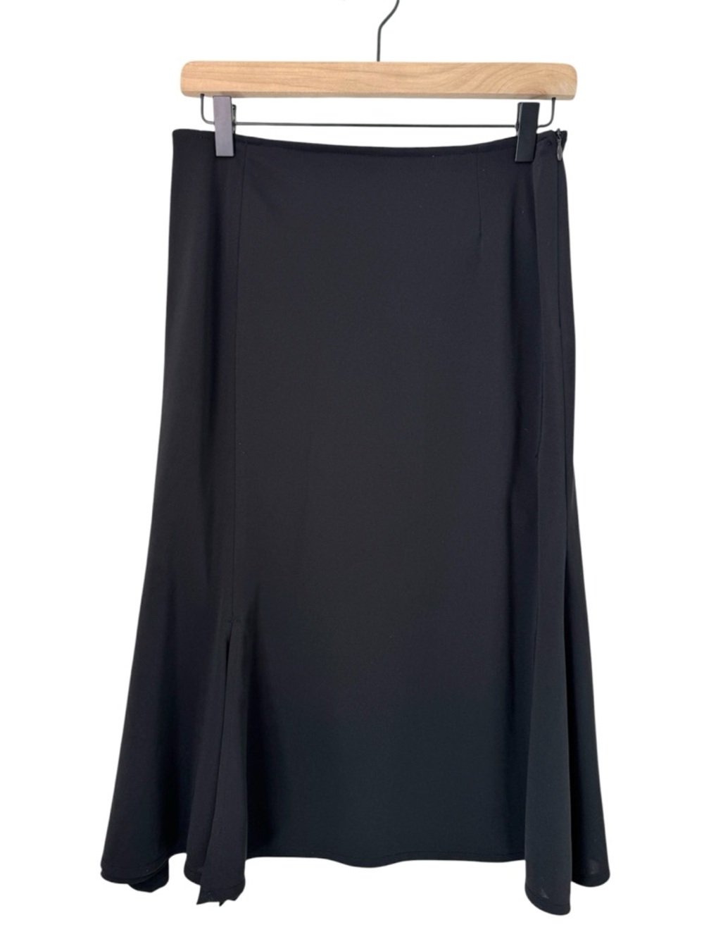 Unbranded Womens A-Line Midi Skirt Double Slits‎ Black Whimsigoth Office Career